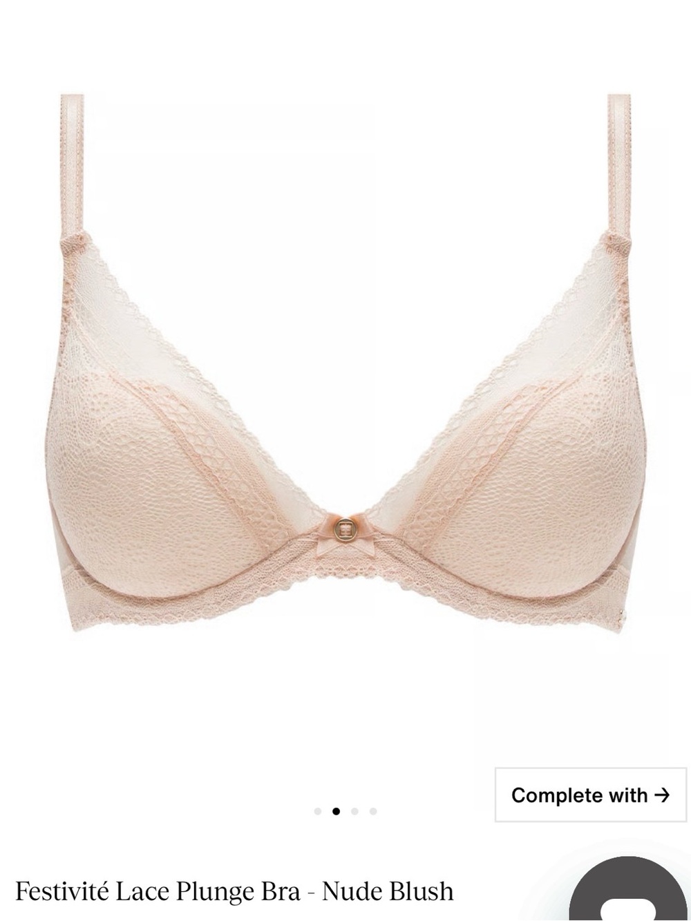 Chantelle Festivité Lace Plunge Bra - Nude Blush